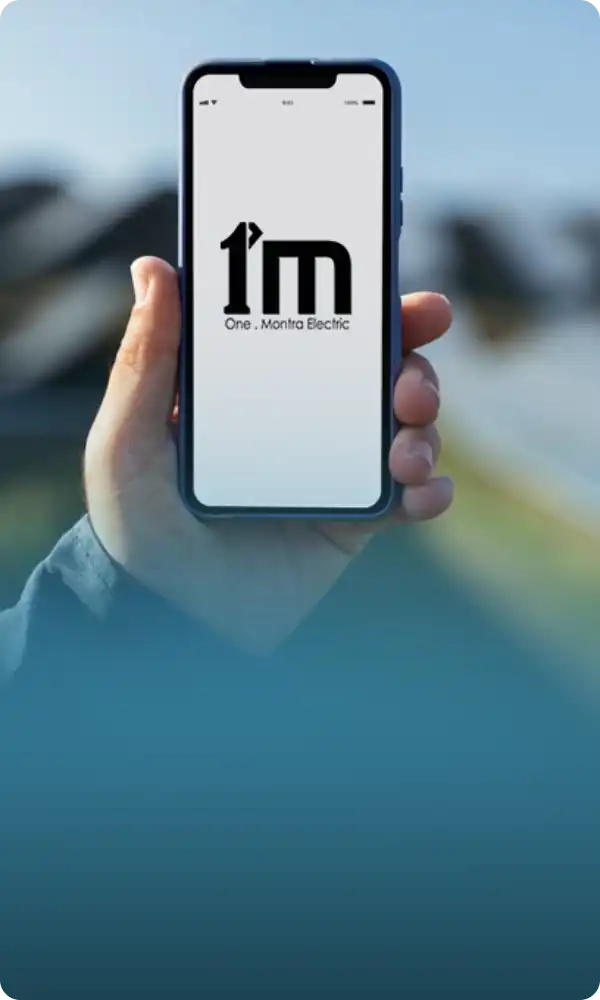 Graphic showcasing the 1M app feature of Montra Electric