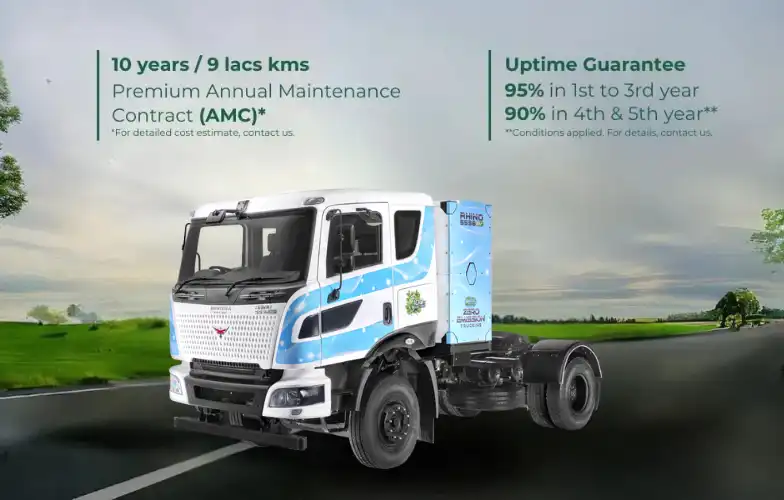 Montra Electric Rhino 5536e EV truck AMC and uptime guarantee