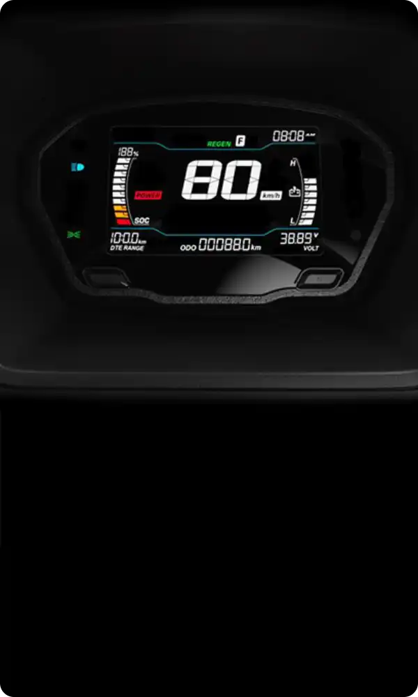 Graphic indicating the top speed capability of Montra Electric vehicles