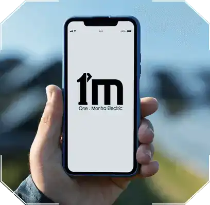 Graphic showcasing the 1M app feature of Montra Electric